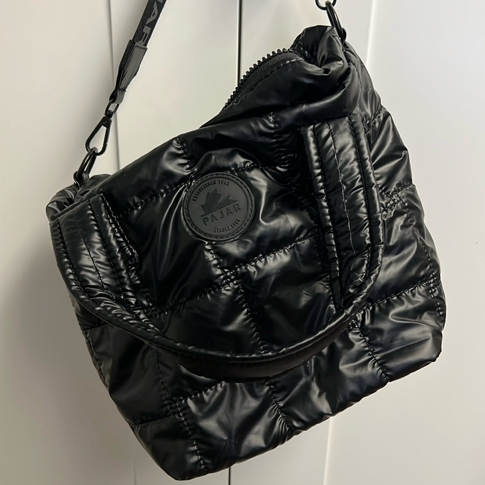 Pajar Small Puffer Tote / Crossbody Bag. Black